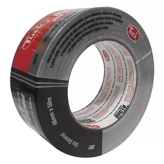 Cinta ducto 90T TUK 48mm x 50m , color gris plata