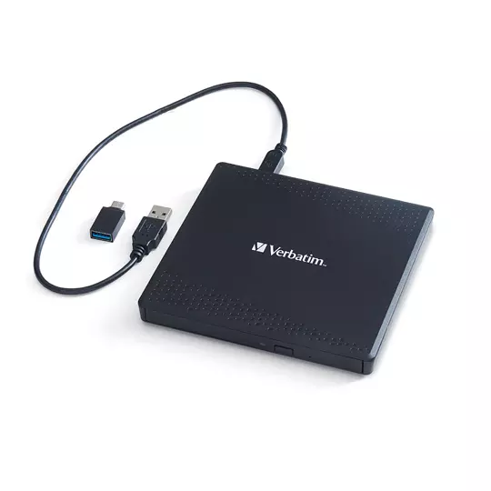 GRABADORA VERBATIM SLIMLINE DE CD/DVD USB EXTERNA.
