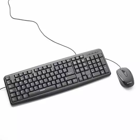 Kit Verbatim teclado y mouse alámbrico USB negro.