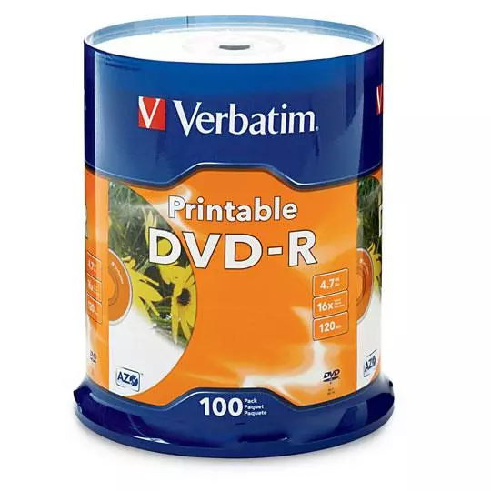 Disco Verbatim DVD-R 4.7GB 16x white rimible 100 pzas