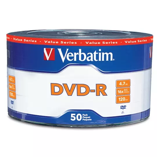 Disco Verbatim DVD-R 16x 4.7GB torre con 50 pzas