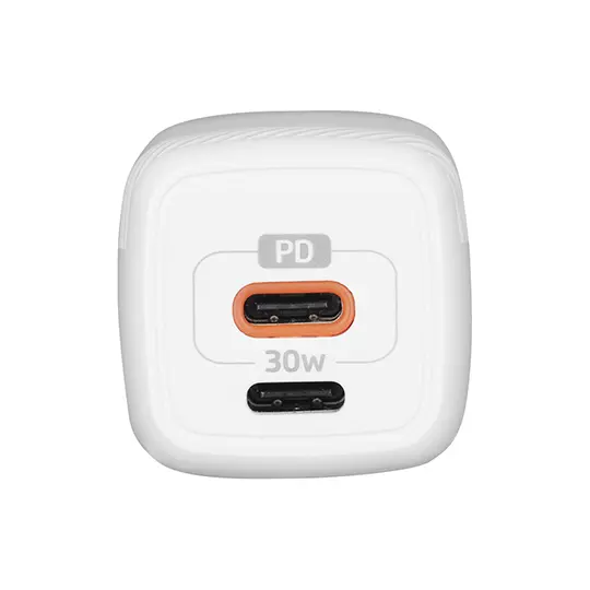 Cargador Para Pared Au-355 Fast Charge 3.0 A 1 Usb C 30w Blanco