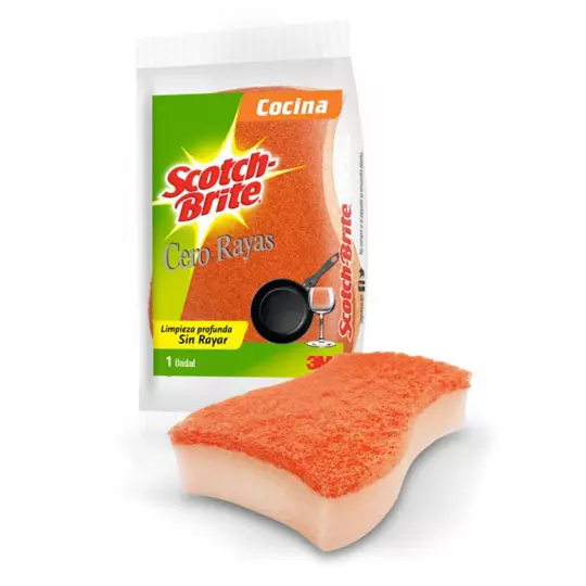Fibra naranja Scotch-brite 3M tamaño chico (78x43x137 MM)