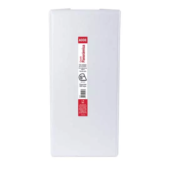 Carpeta panorama herraje D 5" ACCO color blanca, tamaño carta