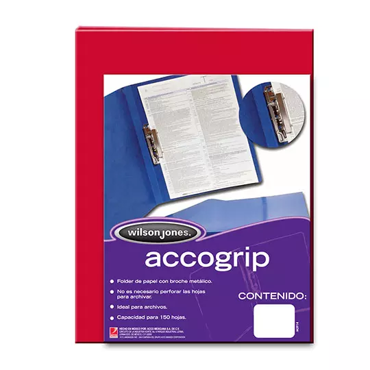 Folder accogrip oficio ACCO color rojo con palanca