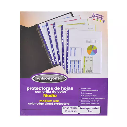 Protector de hojas medio multicolor ACCOantirreflejante, tamaño carta
