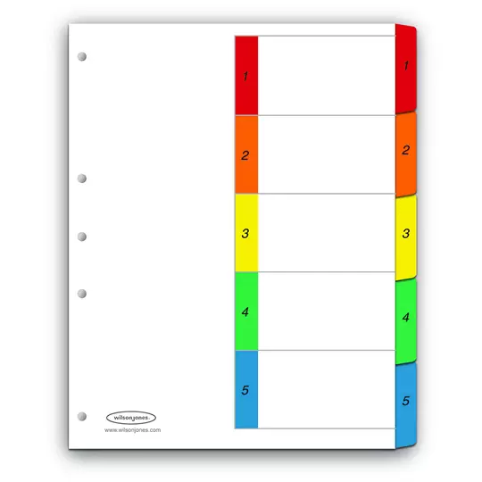 Separador c/numeración 5 divisiones ACCOtamaño carta