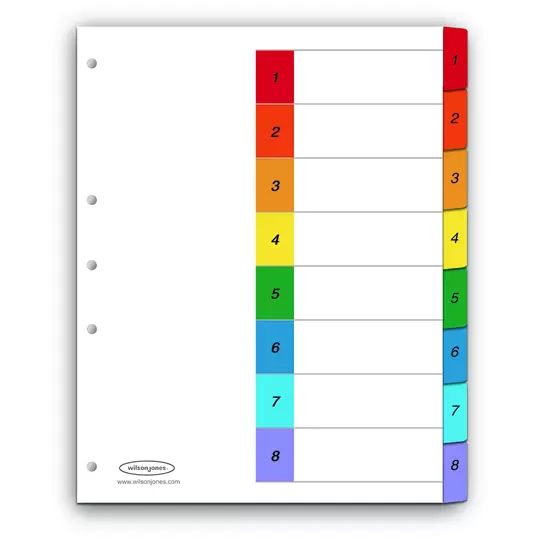 Separador c/numeración 8 divisiones ACCOtamaño carta