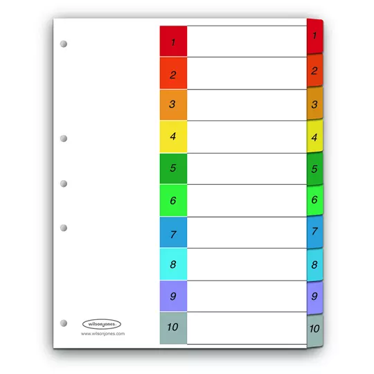 Separador c/numeración 10 divisiones ACCO tamaño carta