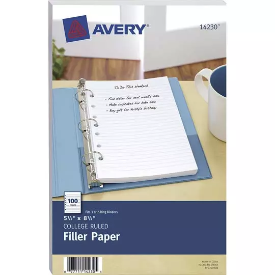 Hojas de repuesto para carpeta AVERY tamaño esquela