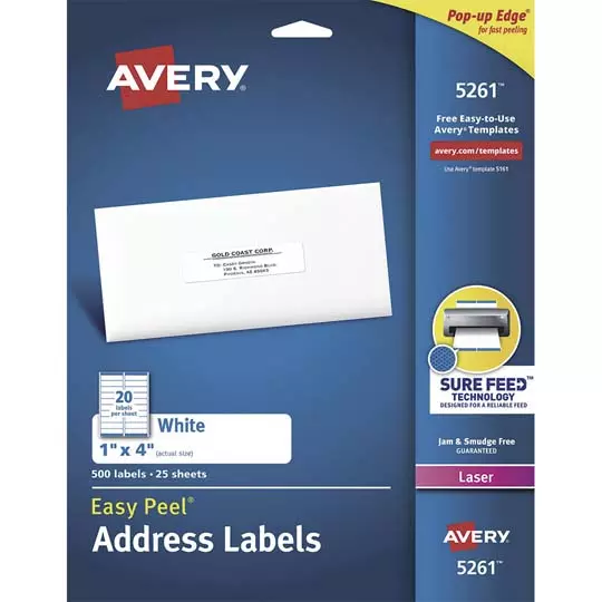 Etiqueta tecnología laser AVERY color blanco, 5261 2