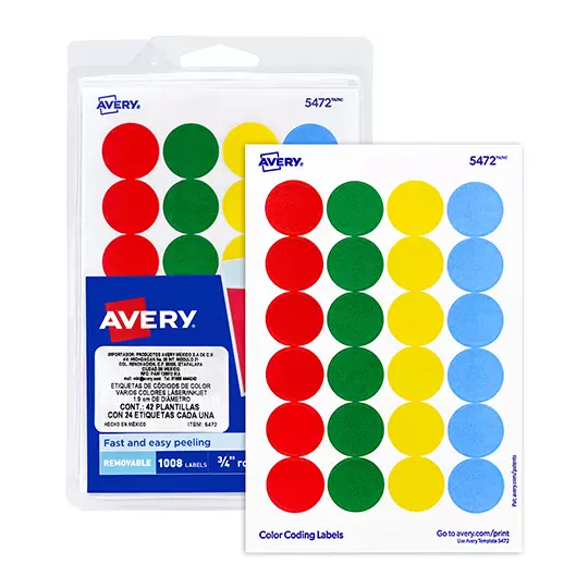 Etiqueta redonda removible AVERY tecnología laser/inkjet