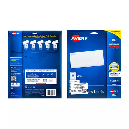 Etiqueta tecnología inkjet AVERY color blanco, 1.3 x 4.5 cm 2