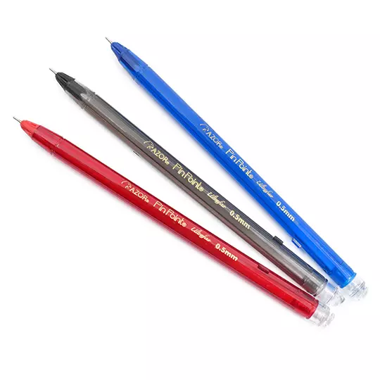 Bolígrafo ultra fino Pin Point 0.5 mm colores surtidos bolsa con 3 piezas