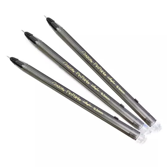 Bolígrafo ultra fino Pin Point 0.5 mm color negro bolsa con 3 piezas