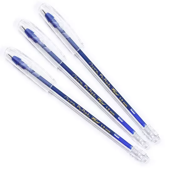 Bolígrafo mediano Pin Point Flow 1.0 mm color azul caja con 12 pzas