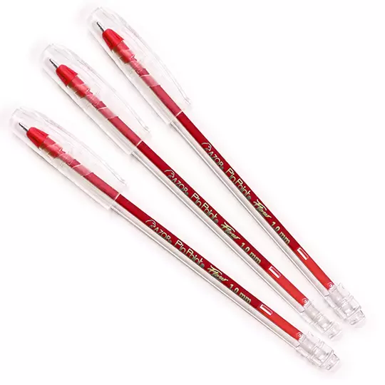 Bolígrafo mediano Pin Point Flow 1.0 mm color rojo caja con 12 pzas