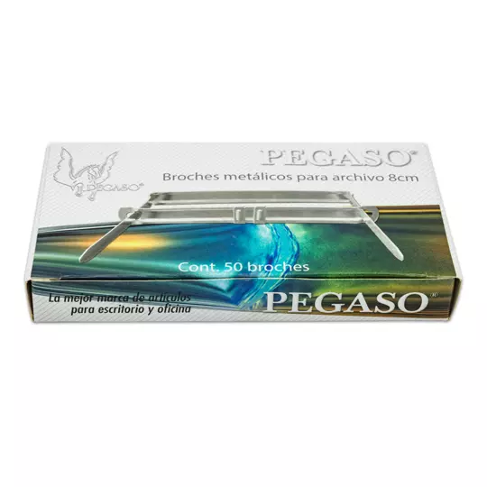 Broche de 8 cm Pegaso caja con 50 pzas.