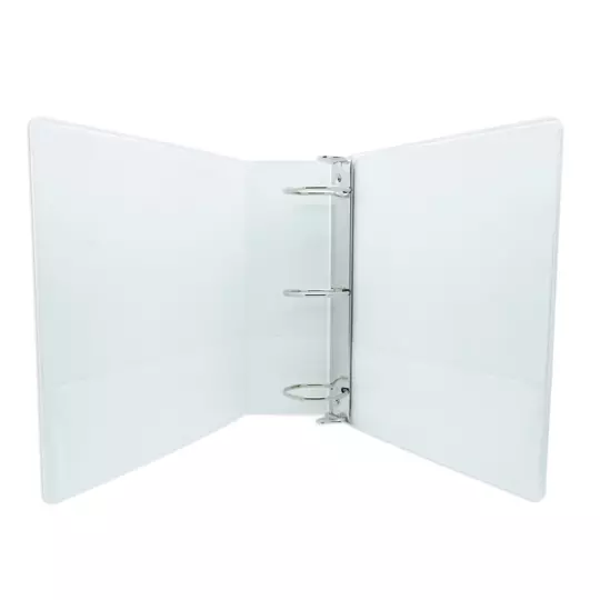 Carpeta panorámica con cristal Kinera carta herraje 3 pulgadas "O" color blanco