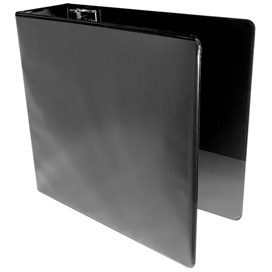 Carpeta panorámica cristal Kinera carta herraje de 3 pulgadas "O" color negro