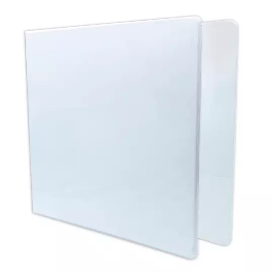 Carpeta panorámica con cristal Kinera carta herraje 4 pulgadas "O" color blanco