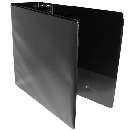 Carpeta panorámica con cristal Kinera carta herraje 4 pulgadas "O" color negro