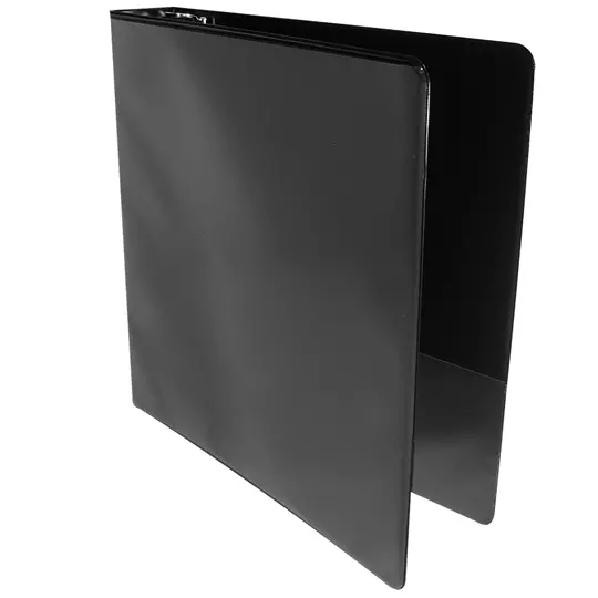 Carpeta panorámica con cristal Kinera carta herraje 1.5 pulgadas "O" color negro