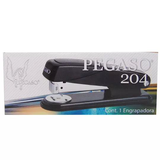 Engrapadora metálica Pegaso 204 media tira color negro
