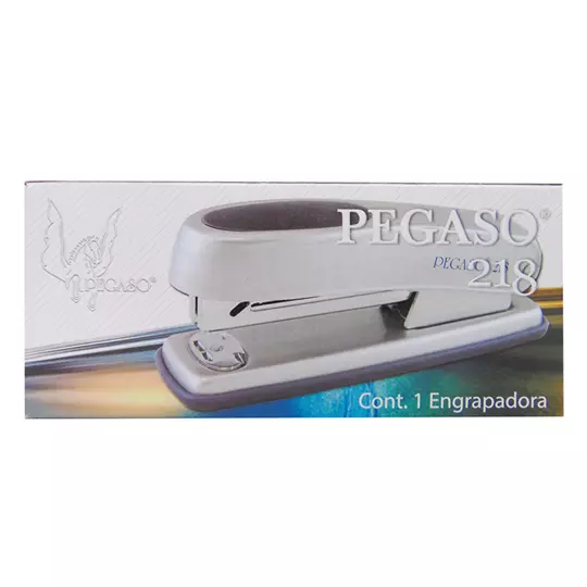 Engrapadora metálica Pegaso 218 media tira color gris
