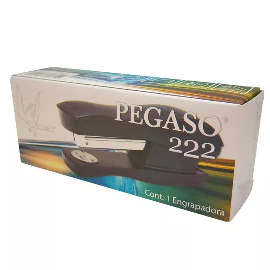Engrapadora plástica Pegaso 222 media tira color negro