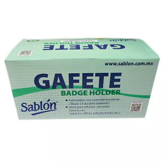 Gafete con caimán Sablón uso vertical/horizontal 6x9 cm caja con 40 pzas