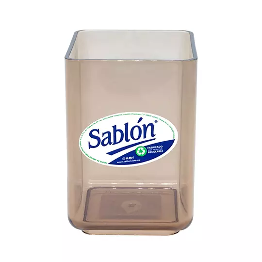 Porta lápices Sablón color humo 6.3 x 6.3 x 9.6 cm