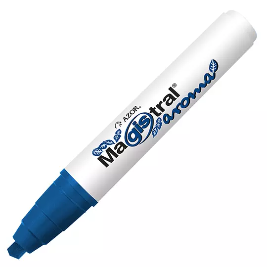 Marcador para pizarrón Magistral Aroma punta cincel 6 mm azul caja c/12 pzas