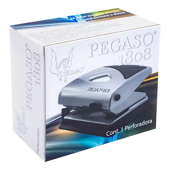 Perforadora metálica Pegaso 1808 de 2 orificios perfora hasta 25 hojas