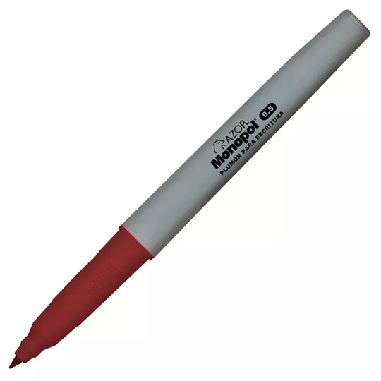 Plumón ultra fino Monopol 0.5 mm color rojo caja con 12 pzas