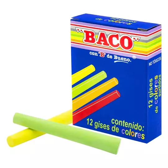 Gises BACO caja con 12 colores básicos.