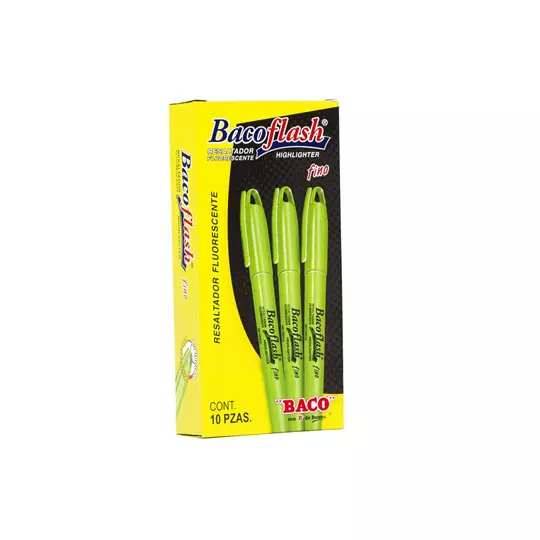 LM-Resaltador de texto BACOFLASH punto fino color rosa verde con 10 piezas