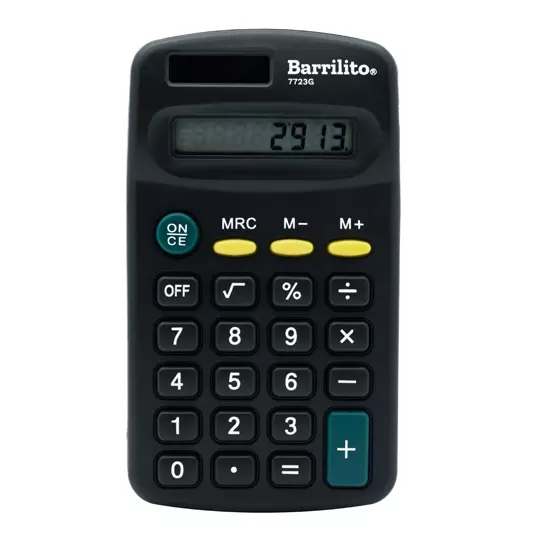 Calculadora básica 8 dígitos Barrilito calculadora de bolsillo