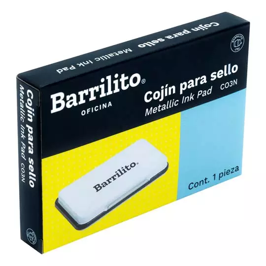 Cojín para sello chico Barrilito con tinta color negro