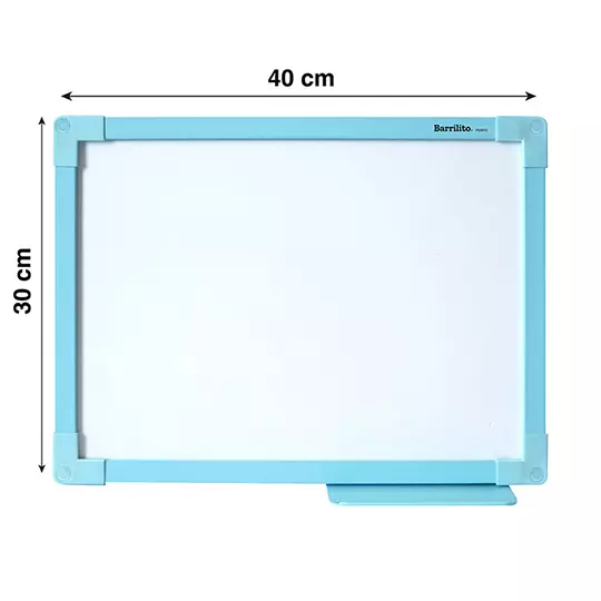 PIZARRON ESCOLAR BARRILITO BORRADO EN SECO 30X40 CM AZUL