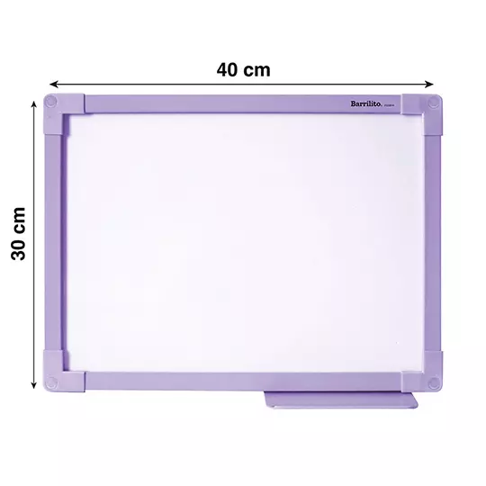 PIZARRON ESCOLAR BARRILITO BORRADO EN SECO 30X40 CM LILA