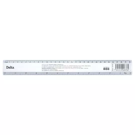 Regla metálica delta 30 cm Barrilito de aluminio