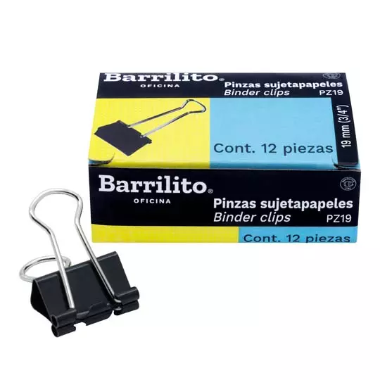Sujetadocumentos 19 mm Barrilito capacidad hasta 60 hojas