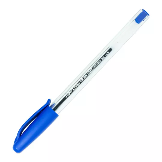 Boligrafo ST kilometrico azul punto mediano caja con 12 piezas