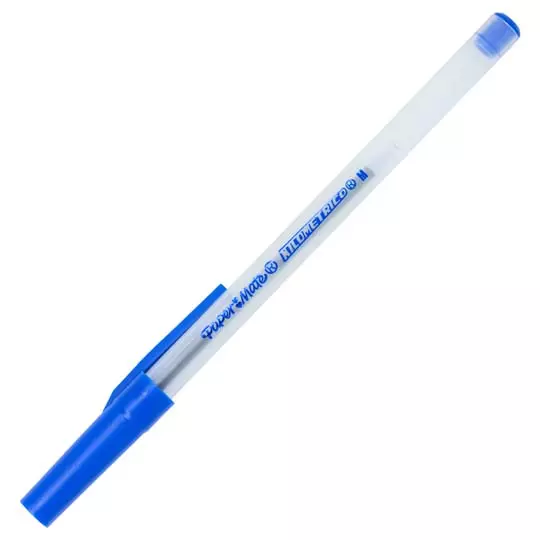 Boligrafo kilometrico economico azul punto mediano caja con 12 piezas