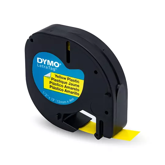 Cinta plástica DYMO Letratag amarillo de12mmx4m 1 pieza