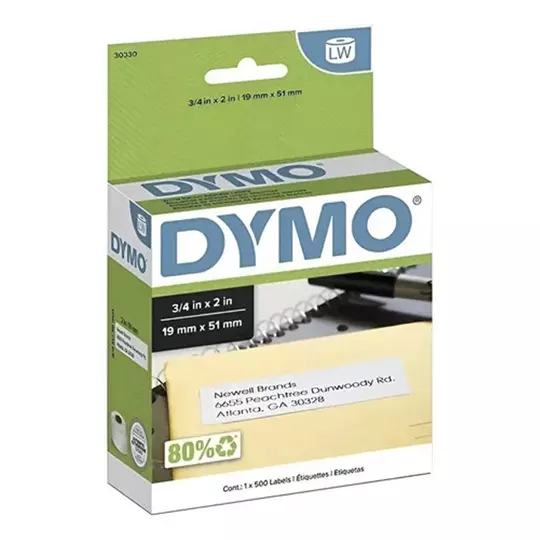 Etiqueta DYMO blanca de 51x19mm etiqueta para remitente 1 rollo con 50 piezas