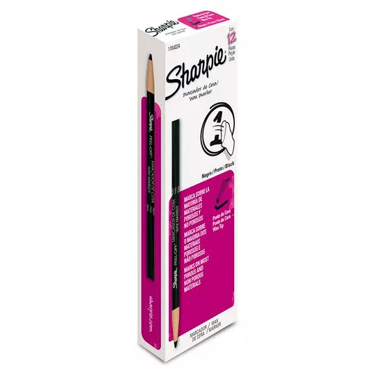 Marcador de cera Sharpie negro caja con 12 piezas
