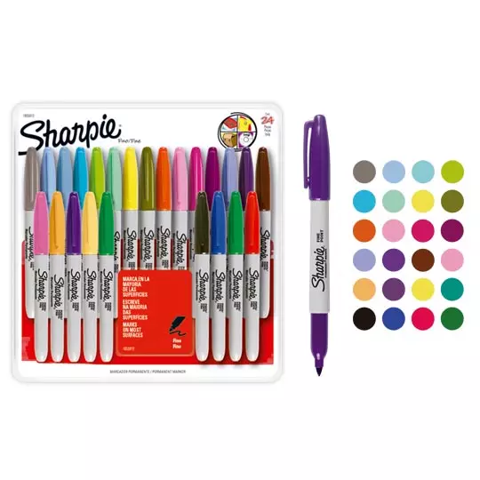 Marcador permanente Sharpie fino surtido con 24 piezas