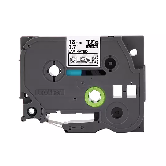 Cinta Brother blanco sobre transparen de18 mm,TZE145G